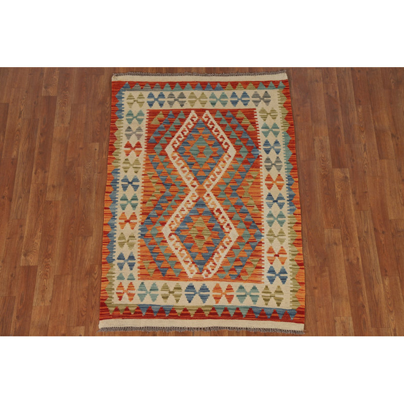 Tapis réversible en laine South Western Kilim 3 x 5