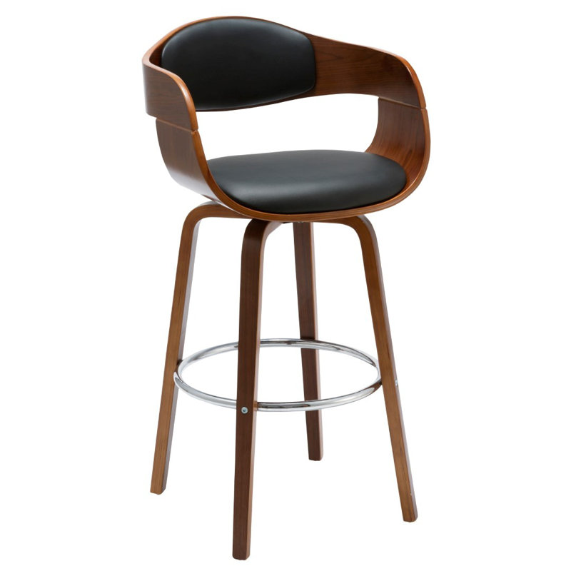 Tabouret de bar rotatif 28,74 po Lirette, Noir