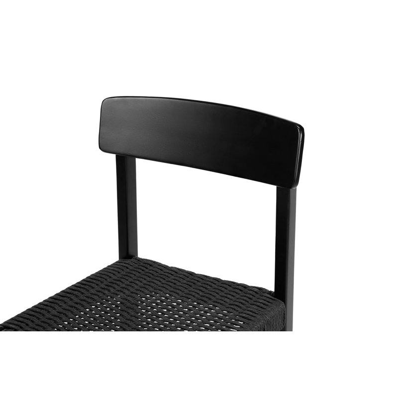 Chaise d'appoint tissée Piper, Noir