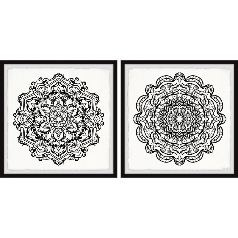 Symbolical Content by Marmont Hill - 2 Piece Single Picture Frame Painting Set, 41cm H x 41cm W x 3.81cm D