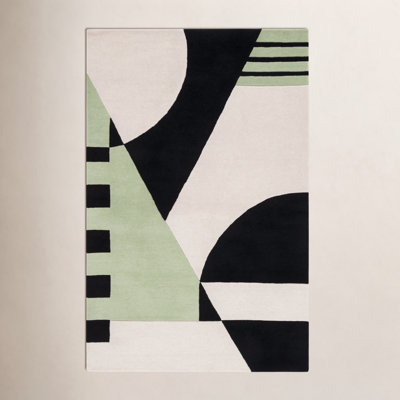 Hina Black Green Hand-Woven Rug