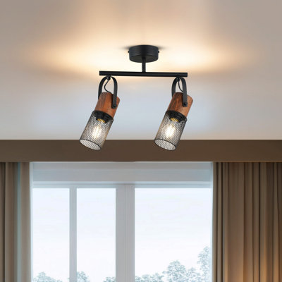 Modern Black Chandelier, Metal Body, 13.8 x 3.9 inches | Elegant Design with Ø3.0 x 7.5 inches Cap, Total Height: 12.9 inches | 2 x E27 Socket (Max 40W), Stylish Lighting for Home & Office Decor