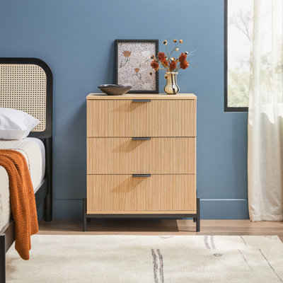 Asho Reeded 3-Drawer Dresser