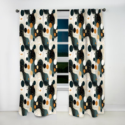 Industrial Chic Polka Dots Pattern I - Abstract Curtain - Room Darkening Curtain - 1 Panels