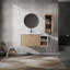 Meuble-lavabo mural 42 po avec lavabo et armoire latérale, portes à fermeture douce, armoire combinée 42 po