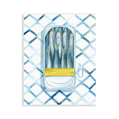 Sardine Can on Pattern Wall Plaque Art by Grace Popp