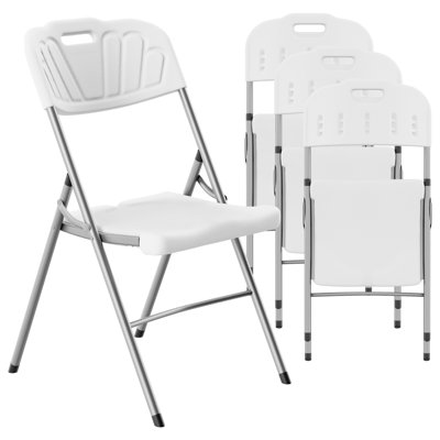 Ensemble de 4 chaises pliantes, plastique blanc