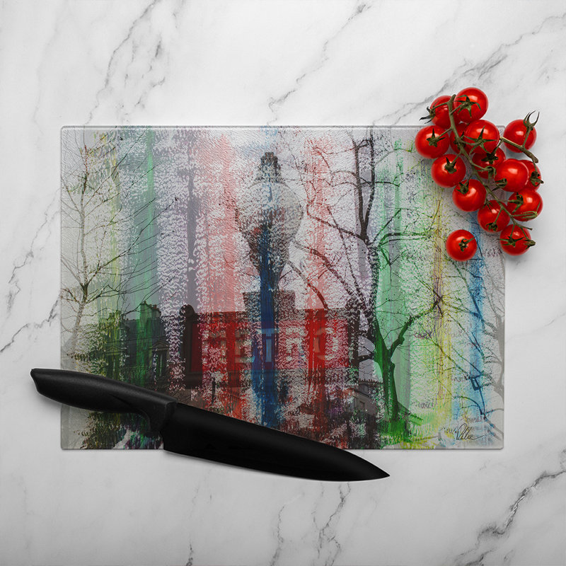 Metro Glass Chopping Board, 28cm L x 20cm W