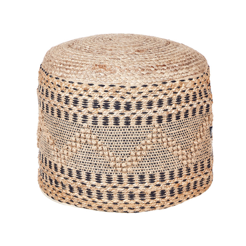 Wiss 50cm Wide Round Geometric Pouffe Ottoman