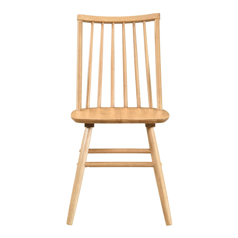 Chaises en bois naturel au fini chêne naturel de 2 chaises incurvées chic pour salle à manger, finition, 2 pièces, pratique pour
