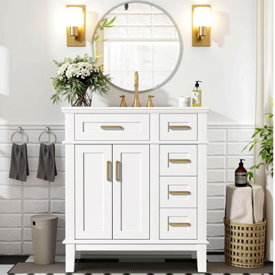 Meuble-lavabo moderne avec lavabo en céramique