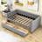 Twin Upholstered Daybed with Backrest and Drawers-365920224