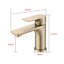 Mélangeur de lavabo de salle de bain mural en or brossé - Design moderne, laiton, valve en céramique, poignée simple, finition de robinet de lavabo chaude et froide disponible, montage solide, caractéristique-121645475