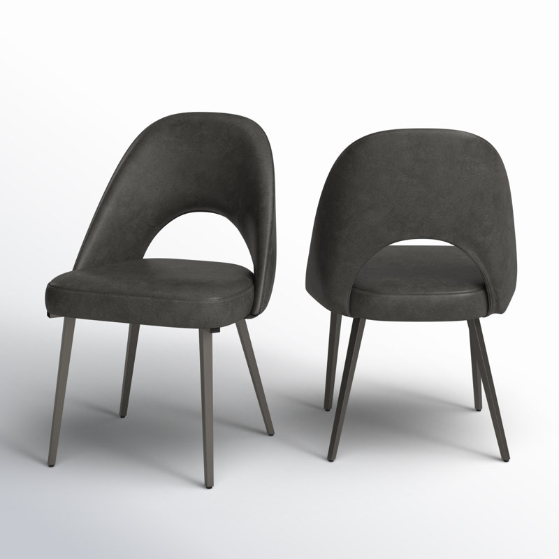 Etna Upholstered Side Chair, Dark Gray