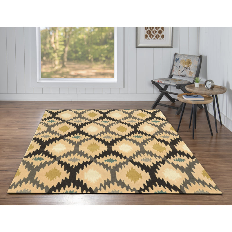 Tapis fait main gris et multicolore Equelle, Rectangle 8 pi x 10 pi