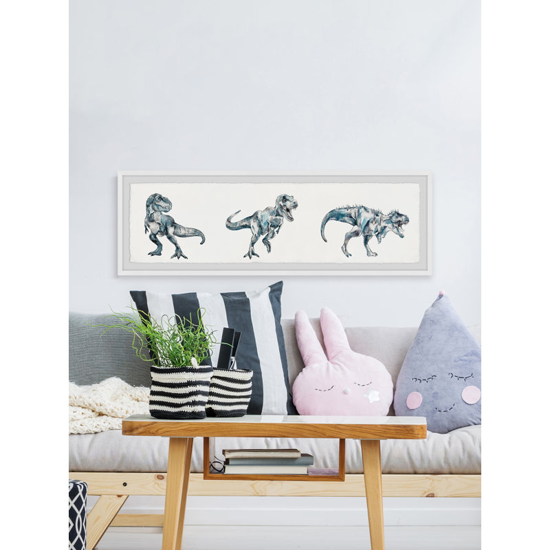 «Dinosaur Showdown», reproduction encadrée, H 10 po x l 30 po x P 1,5 po