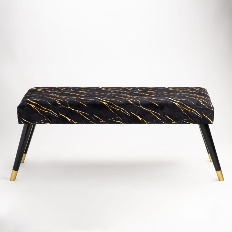 Velvet Upholstered Bench, H40 x W130 x D35cm