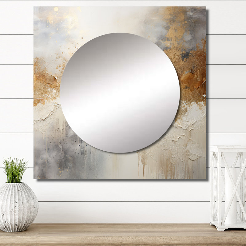 Martella - Northern Lights Square Mirror Wall Art For Bathroom, 23" x 23"