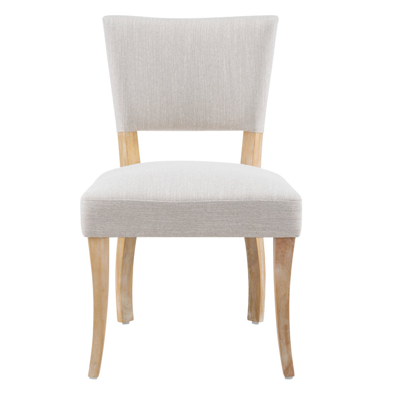 Chaises de salle à manger Langmere, 2, Coussin beige / structure naturelle