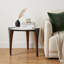 Table de bout 20 po en faux marbre et acier blanc