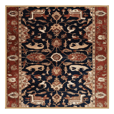 Machine Washable Persian Brown Area Rug