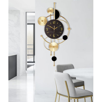 Large Metal Wall Clock - Silent Non-Ticking Battery Operated Clock For Living Room, Bedroom, Or Office - Elegant Decorative Gift For Home Decor