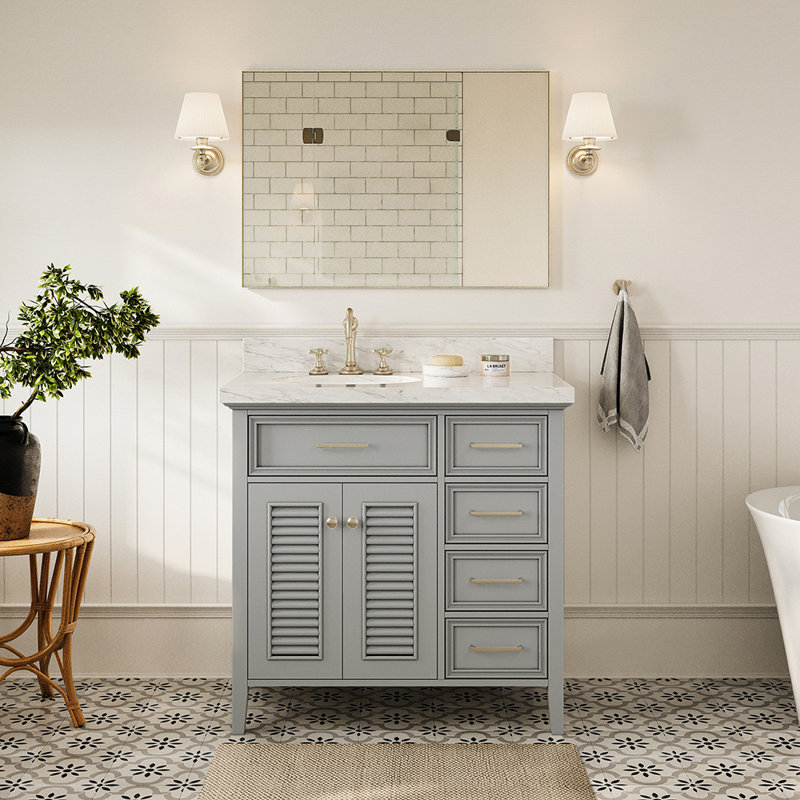 Ensemble de meuble-lavabo simple 37 po Blazier, gris