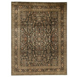 Hand Knotted Wool Oriental Area Rug in Black