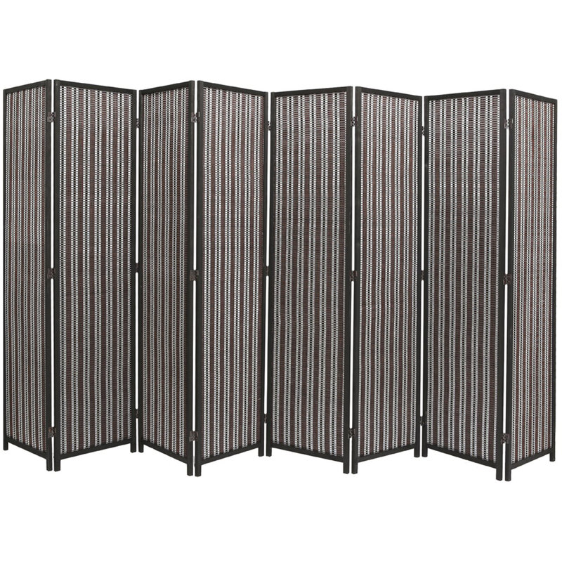 Paravent en bois massif Akridge, Noir, 8