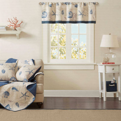 Printed Valance Navy 50X18"