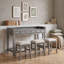 Ensemble de salle à manger 4 pièces avec tiroirs de rangement, chaises et port USB-1021407431