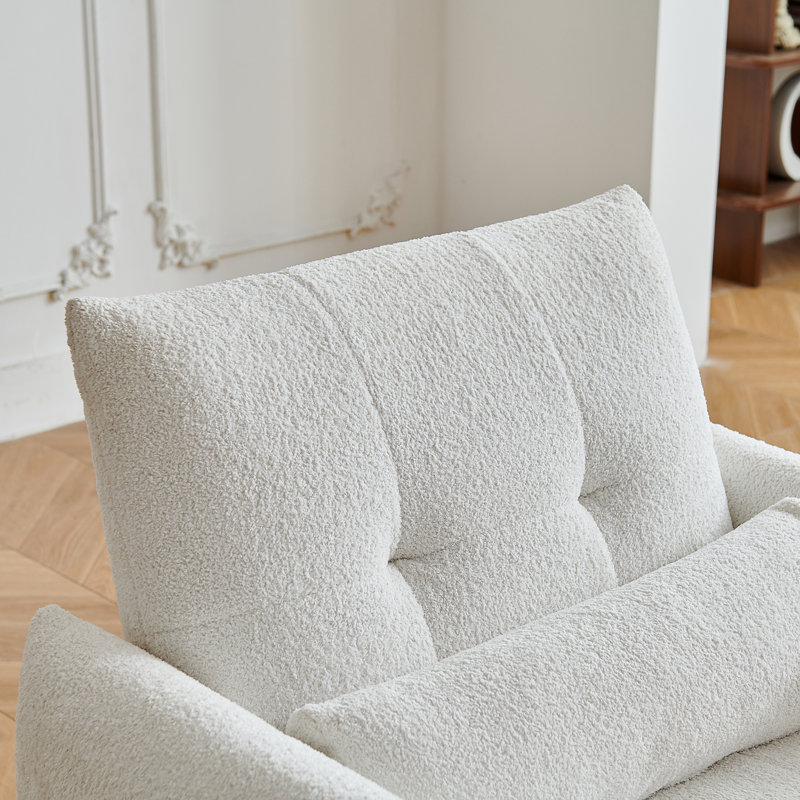 Fauteuil d'appoint moderne capitonné, Beige