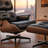 Genuine Leather Swivel Lounge Chair With Ottoman Accent Chair  For Modern Living-983676870