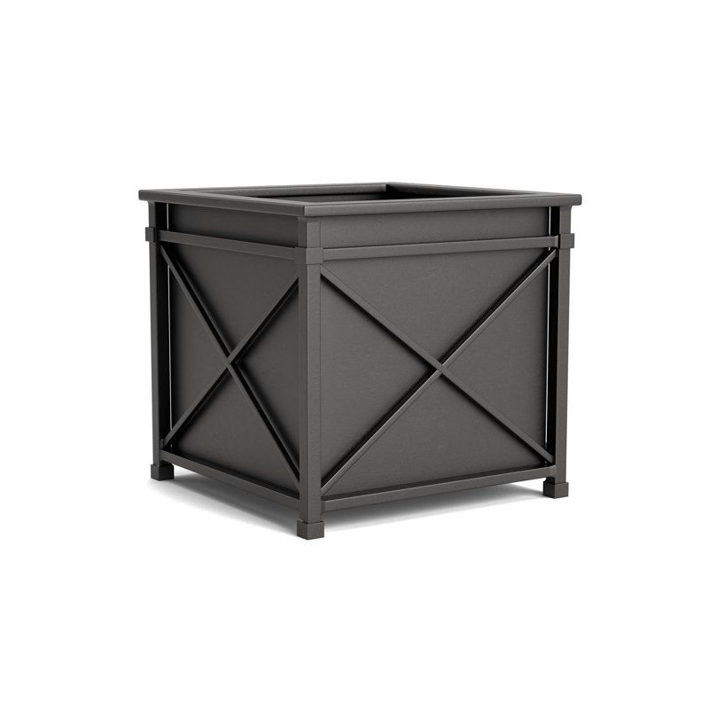 Venetian Metal Planter, Textured Pewter