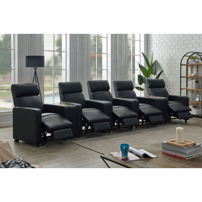 Ensemble de salon inclinable capitonné noir Kryton