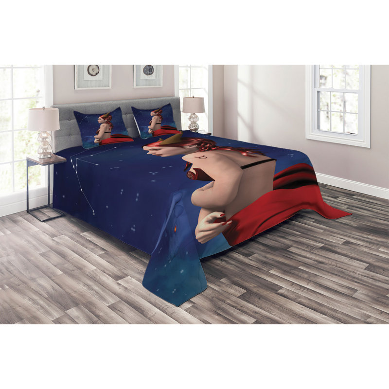 Eclectic Geometric Shapes Coverlet, King Bedspread + 2 Shams