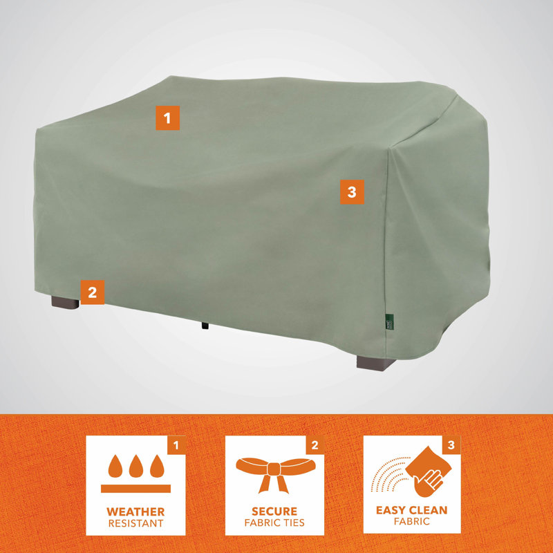 Sage Green Weather-Resistant Patio Loveseat Cover
