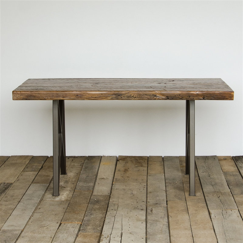 Monarch Solid Wood Top Metal Base Dining Table, Clear, 30" H x 72" L x 36" W