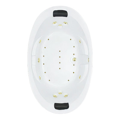 73" L X 44" W Drop In Combination Acrylic Bathtub with Center Drain in White