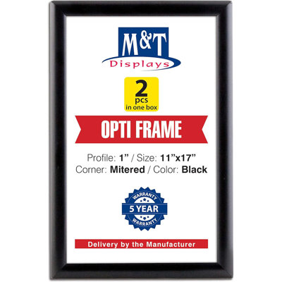 Affiche M&T Affiche en aluminium noir Opti Snap, photo, cadre photo - document, certificat, porte-affiche - paquet de 2