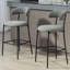 Tabouret de bar à hauteur de comptoir avec îlot de cuisine avec base thermolaquée noire et repose-pieds-717313398