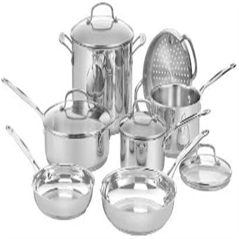 Stainless Steel and Aluminum 11-Piece Cookware Set with Glass Lids