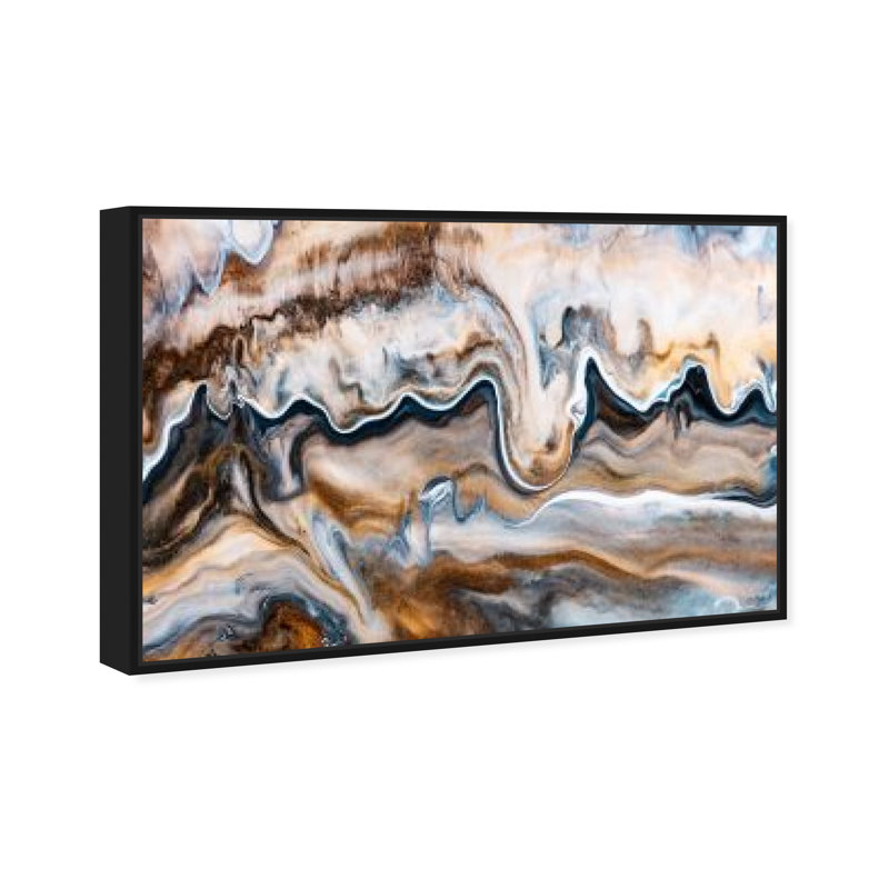 Modern Large Paint Splash Print by Oliver Gal, 17" H x 25" W, Black Floater Framed