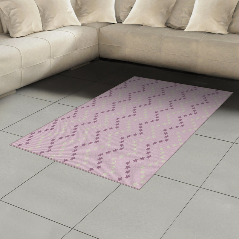 Mauve High Density Long Fiber Poly Threads Decorative Area Rug Carpet, Rectangle 4' x 5'8"