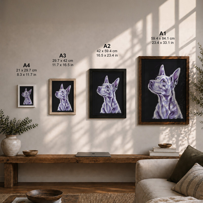Poised Chihuahua Modern - Framed Print, A4 - 29.7 x 21.0 cm, Unframed