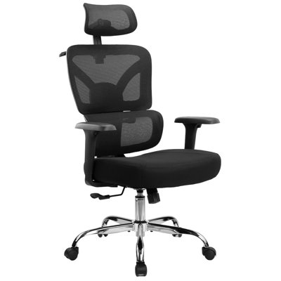 Comfy Breathable Ergonomic Task Chair with Headrest by Inbox Zero