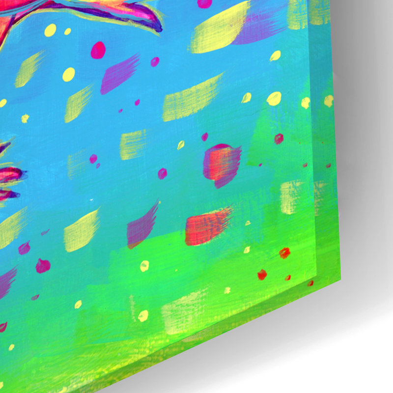 Art mural en verre Trinx «Rainbow Axolotls» par Rebecca Wang, H 16 po x l 24 po x P 0,2 po