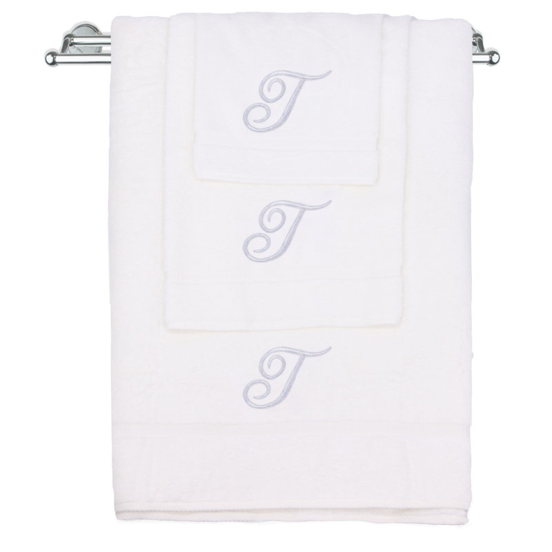 Ensemble de serviettes Marcelline, T, Blanc / argenté