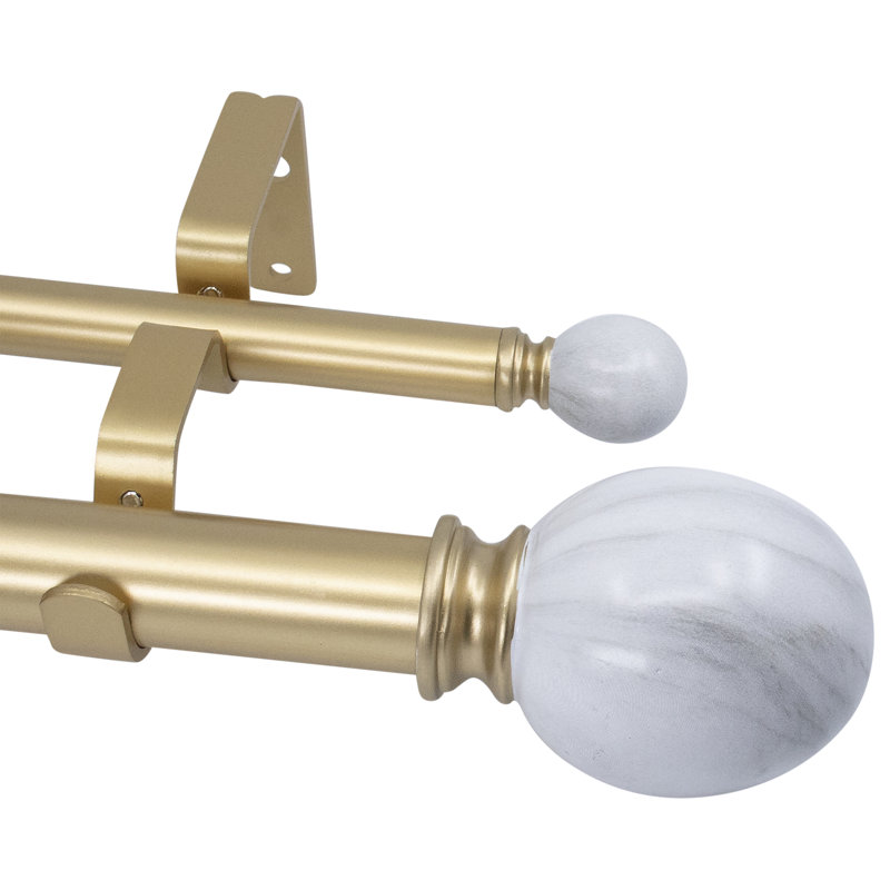 Oliveah Adjustable Double Curtain Rod, 36" - 72"