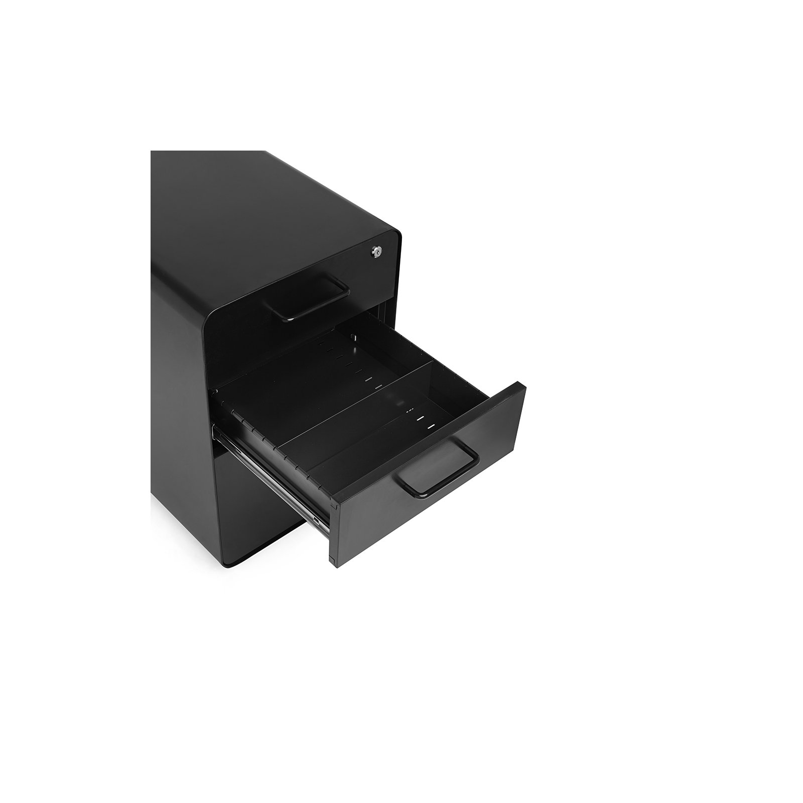 Stow 3 - Drawer Vertical File Cabinet, Black, With Caster